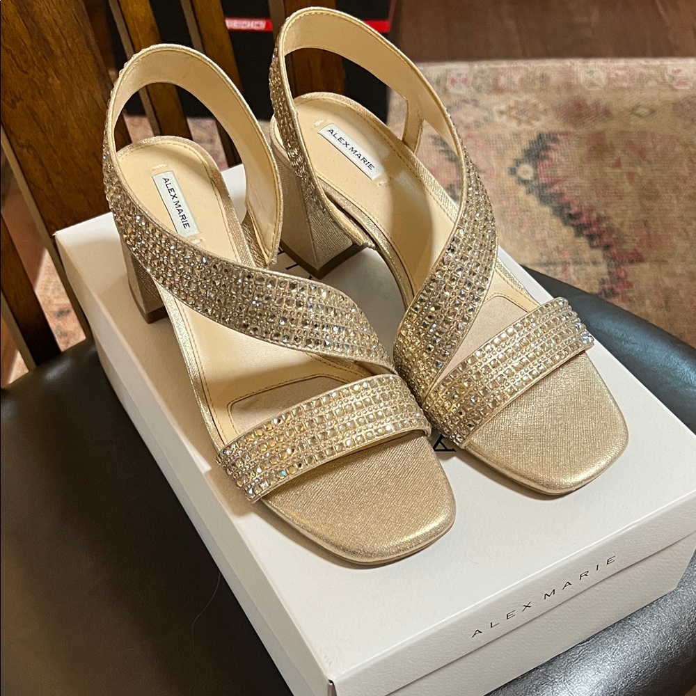 Alex Marie Gold Strappy Heels